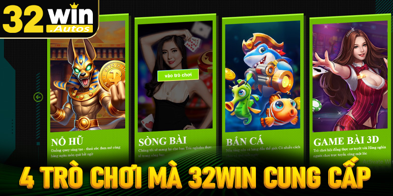 Điểm danh 4 trò chơi cá cược mà nhà cái 32win đang cung cấp cực hot